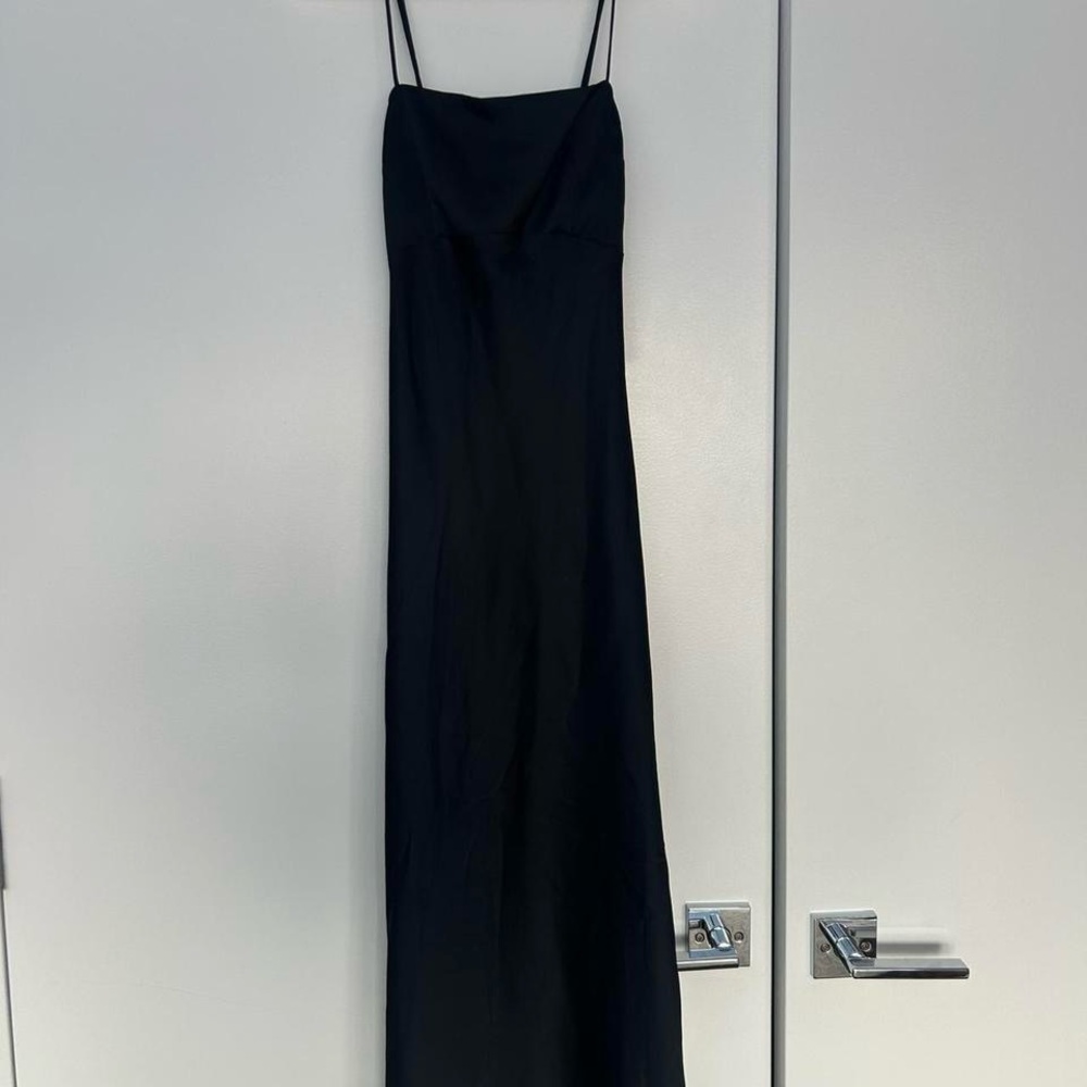Abercrombie & Fitch Black Maxi Slip Dress with Spaghetti Straps